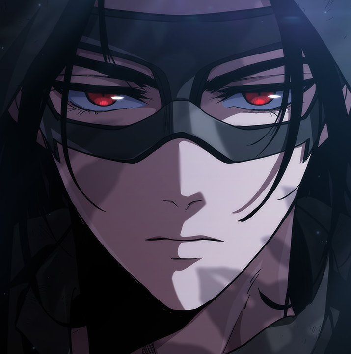 Cena sombria do manhwa com o protagonista vampiro encarando cavaleiros sagrados