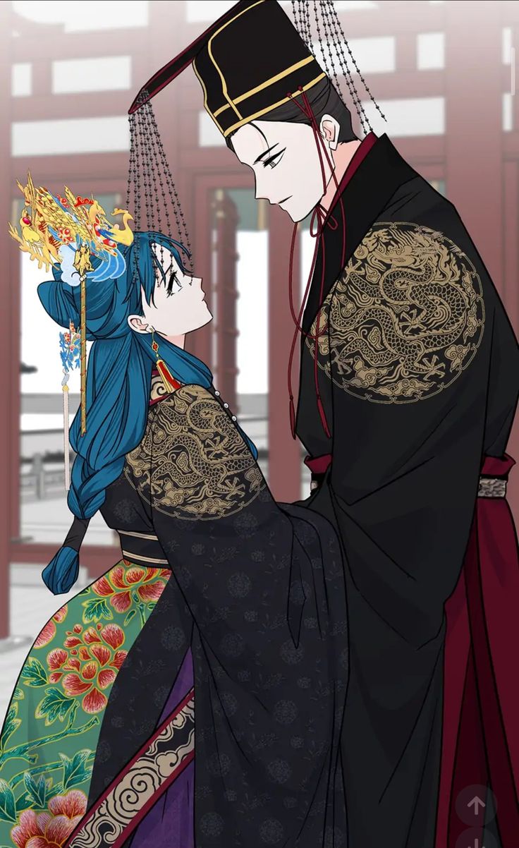 Rok-heun em vestes masculinas servindo ao imperador Garun no palácio